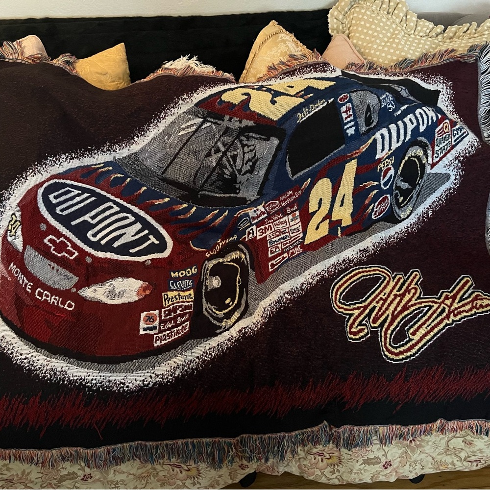 Jeff Gordon Racing Car Throw Blanket - Red and Black